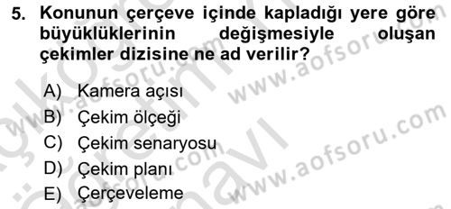 Videonun Kullanım Alanları Dersi 2022 - 2023 Yılı Yaz Okulu Sınav Soruları 5. Soru