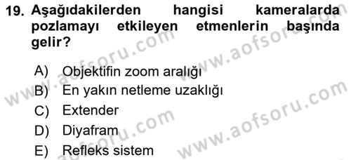 Videonun Kullanım Alanları Dersi 2023 - 2024 Yılı (Vize) Ara Sınav Soruları 19. Soru