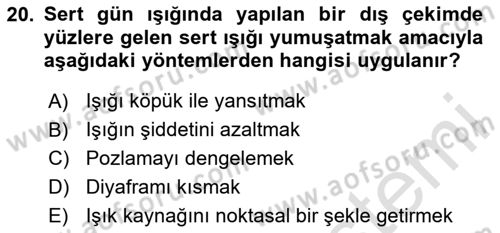 Videonun Kullanım Alanları Dersi 2023 - 2024 Yılı (Vize) Ara Sınav Soruları 20. Soru