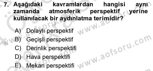 Videonun Kullanım Alanları Dersi 2023 - 2024 Yılı (Vize) Ara Sınav Soruları 7. Soru