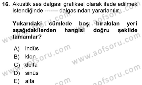Videonun Kullanım Alanları Dersi 2023 - 2024 Yılı (Final) Dönem Sonu Sınav Soruları 16. Soru