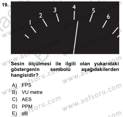 Videonun Kullanım Alanları Dersi 2023 - 2024 Yılı (Final) Dönem Sonu Sınav Soruları 19. Soru