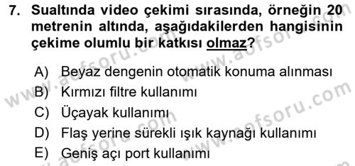 Videonun Kullanım Alanları Dersi 2023 - 2024 Yılı (Final) Dönem Sonu Sınav Soruları 7. Soru
