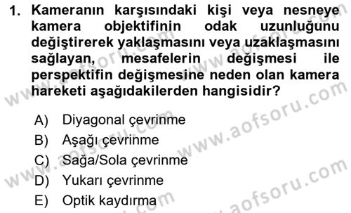 Videonun Kullanım Alanları Dersi 2023 - 2024 Yılı Yaz Okulu Sınav Soruları 1. Soru
