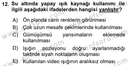 Videonun Kullanım Alanları Dersi 2023 - 2024 Yılı Yaz Okulu Sınav Soruları 12. Soru