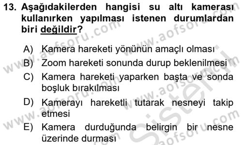 Videonun Kullanım Alanları Dersi 2023 - 2024 Yılı Yaz Okulu Sınav Soruları 13. Soru