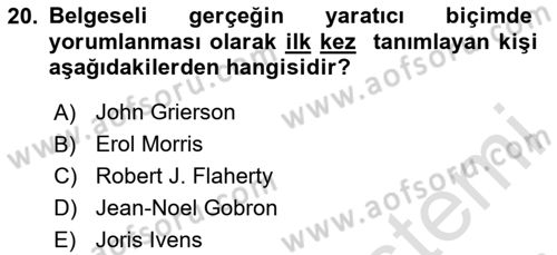 Videonun Kullanım Alanları Dersi 2023 - 2024 Yılı Yaz Okulu Sınav Soruları 20. Soru