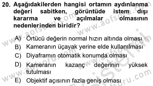 Videonun Kullanım Alanları Dersi 2024 - 2025 Yılı (Vize) Ara Sınav Soruları 20. Soru