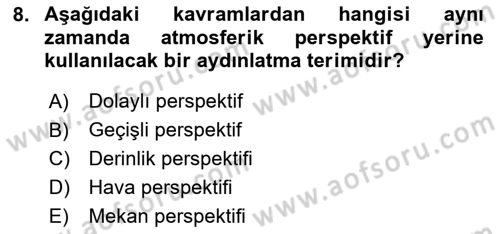 Videonun Kullanım Alanları Dersi 2024 - 2025 Yılı (Vize) Ara Sınav Soruları 8. Soru