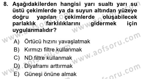 Videonun Kullanım Alanları Dersi 2024 - 2025 Yılı (Final) Dönem Sonu Sınav Soruları 8. Soru