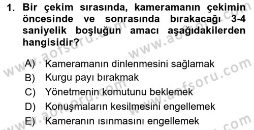 Videonun Kullanım Alanları Dersi 2025 - 2026 Yılı (Vize) Ara Sınav Soruları 1. Soru