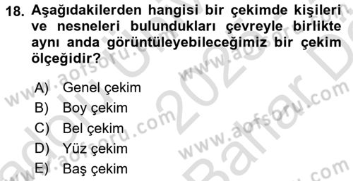 Videonun Kullanım Alanları Dersi 2025 - 2026 Yılı (Vize) Ara Sınav Soruları 18. Soru