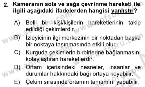 Videonun Kullanım Alanları Dersi 2025 - 2026 Yılı (Vize) Ara Sınav Soruları 2. Soru
