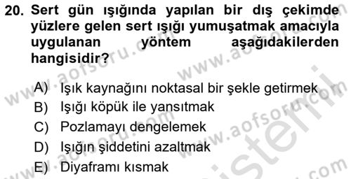 Videonun Kullanım Alanları Dersi 2025 - 2026 Yılı (Vize) Ara Sınav Soruları 20. Soru