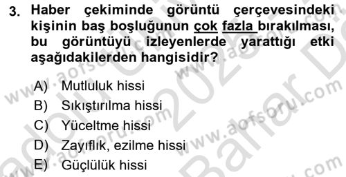 Videonun Kullanım Alanları Dersi 2025 - 2026 Yılı (Vize) Ara Sınav Soruları 3. Soru