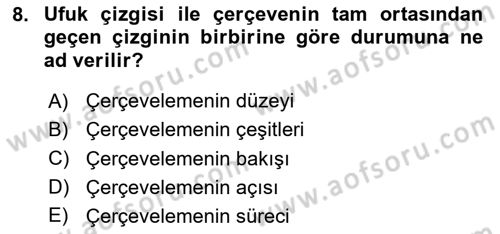 Videonun Kullanım Alanları Dersi 2025 - 2026 Yılı (Vize) Ara Sınav Soruları 8. Soru