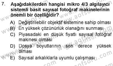 Sayısal Fotoğraf Baskı Teknikleri Dersi Ara Sınavı Deneme Sınav Soruları 7. Soru