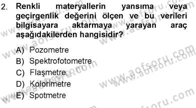 Sayısal Fotoğraf Baskı Teknikleri Dersi 2012 - 2013 Yılı (Final) Dönem Sonu Sınav Soruları 2. Soru