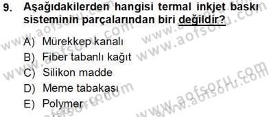 Sayısal Fotoğraf Baskı Teknikleri Dersi 2013 - 2014 Yılı Tek Ders Sınav Soruları 9. Soru