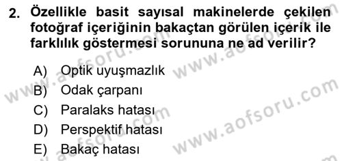 Sayısal Fotoğraf Baskı Teknikleri Dersi 2017 - 2018 Yılı (Final) Dönem Sonu Sınav Soruları 2. Soru