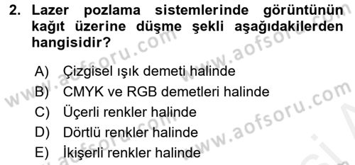 Sayısal Fotoğraf Baskı Teknikleri Dersi 2018 - 2019 Yılı (Final) Dönem Sonu Sınav Soruları 2. Soru