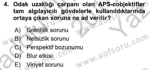 Sayısal Fotoğraf Baskı Teknikleri Dersi 2018 - 2019 Yılı Yaz Okulu Sınav Soruları 4. Soru