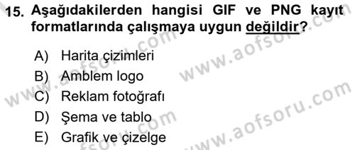 Sayısal Fotoğraf Baskı Teknikleri Dersi 2019 - 2020 Yılı (Final) Dönem Sonu Sınav Soruları 15. Soru