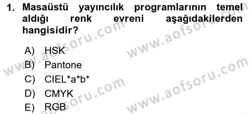 Sayısal Fotoğraf Baskı Teknikleri Dersi 2021 - 2022 Yılı (Final) Dönem Sonu Sınav Soruları 1. Soru