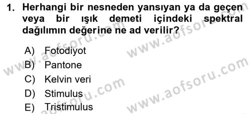 Sayısal Fotoğraf Baskı Teknikleri Dersi 2022 - 2023 Yılı (Vize) Ara Sınav Soruları 1. Soru