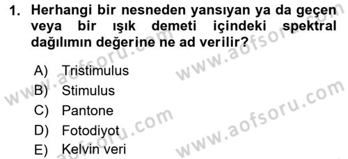Sayısal Fotoğraf Baskı Teknikleri Dersi 2022 - 2023 Yılı Yaz Okulu Sınav Soruları 1. Soru