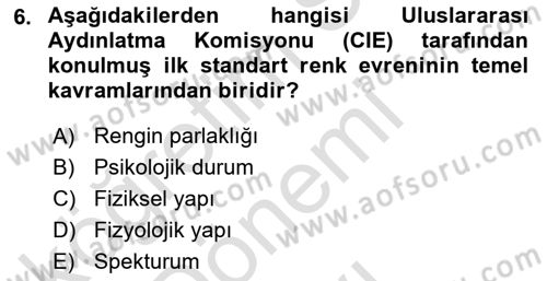 Sayısal Fotoğraf Baskı Teknikleri Dersi 2023 - 2024 Yılı (Final) Dönem Sonu Sınav Soruları 6. Soru