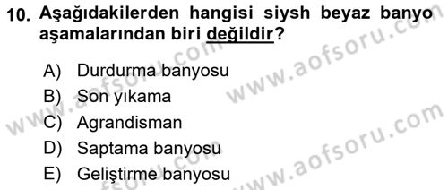 Sayısal Fotoğraf Baskı Teknikleri Dersi 2023 - 2024 Yılı Yaz Okulu Sınav Soruları 10. Soru