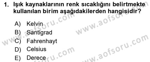 Sayısal Fotoğraf Baskı Teknikleri Dersi 2024 - 2025 Yılı (Vize) Ara Sınav Soruları 1. Soru
