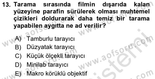 Sayısal Fotoğraf Baskı Teknikleri Dersi 2024 - 2025 Yılı (Vize) Ara Sınav Soruları 13. Soru