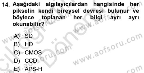 Sayısal Fotoğraf Baskı Teknikleri Dersi 2024 - 2025 Yılı (Vize) Ara Sınav Soruları 14. Soru