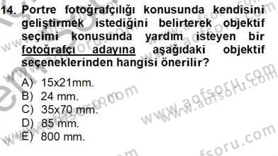 Optik Bakış Dersi 2012 - 2013 Yılı (Final) Dönem Sonu Sınav Soruları 14. Soru