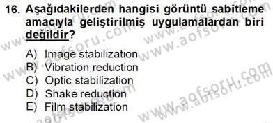 Optik Bakış Dersi 2012 - 2013 Yılı (Final) Dönem Sonu Sınav Soruları 16. Soru