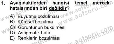 Optik Bakış Dersi 2013 - 2014 Yılı Tek Ders Sınav Soruları 1. Soru