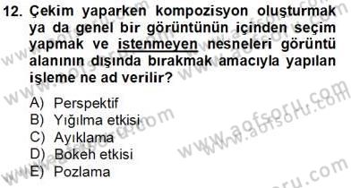 Optik Bakış Dersi 2013 - 2014 Yılı Tek Ders Sınav Soruları 12. Soru