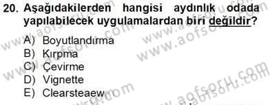 Optik Bakış Dersi 2013 - 2014 Yılı Tek Ders Sınav Soruları 20. Soru