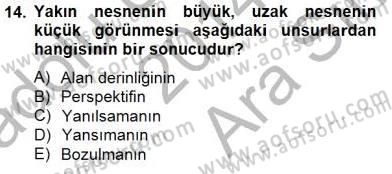 Optik Bakış Dersi 2014 - 2015 Yılı (Vize) Ara Sınav Soruları 14. Soru