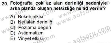Optik Bakış Dersi 2014 - 2015 Yılı (Vize) Ara Sınav Soruları 20. Soru