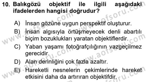 Optik Bakış Dersi 2016 - 2017 Yılı (Final) Dönem Sonu Sınav Soruları 10. Soru