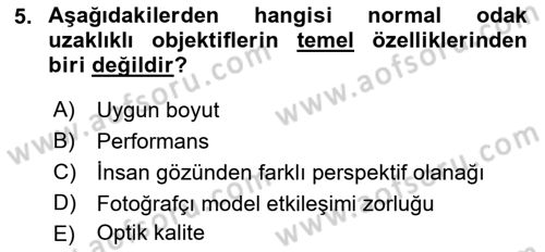 Optik Bakış Dersi 2016 - 2017 Yılı (Final) Dönem Sonu Sınav Soruları 5. Soru