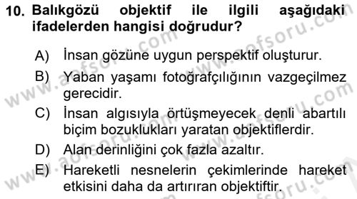 Optik Bakış Dersi 2017 - 2018 Yılı (Final) Dönem Sonu Sınav Soruları 10. Soru