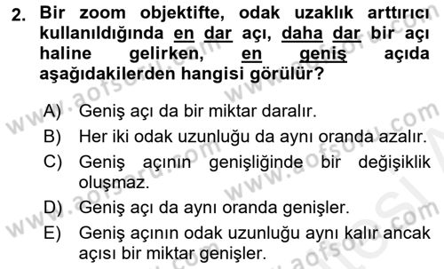 Optik Bakış Dersi 2017 - 2018 Yılı (Final) Dönem Sonu Sınav Soruları 2. Soru
