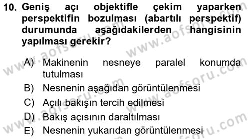 Optik Bakış Dersi 2020 - 2021 Yılı Yaz Okulu Sınav Soruları 10. Soru