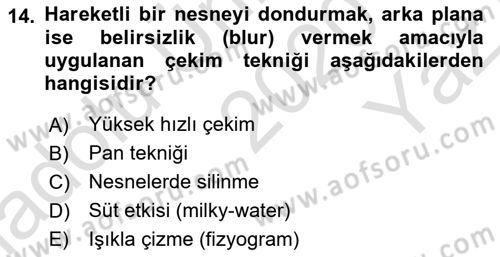 Optik Bakış Dersi 2020 - 2021 Yılı Yaz Okulu Sınav Soruları 14. Soru