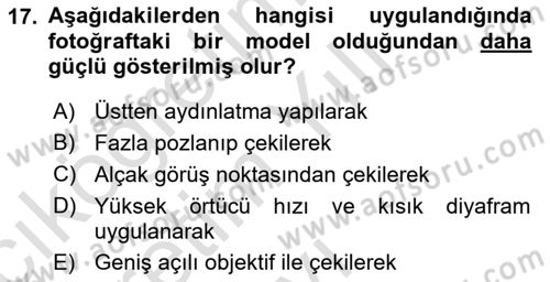Optik Bakış Dersi 2020 - 2021 Yılı Yaz Okulu Sınav Soruları 17. Soru
