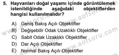 Optik Bakış Dersi 2020 - 2021 Yılı Yaz Okulu Sınav Soruları 5. Soru